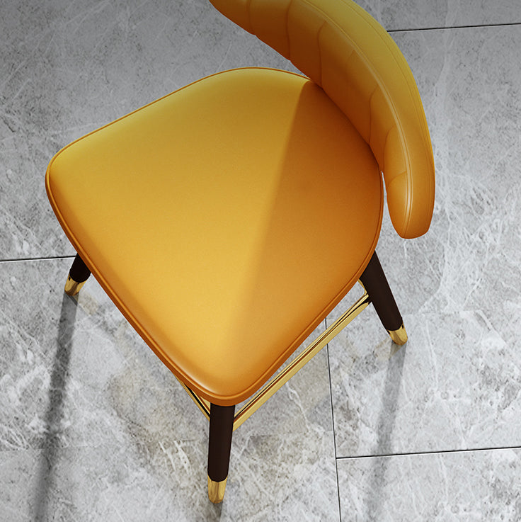 Modern Matte Finish Leather Barstool Footrest Living Room Stool