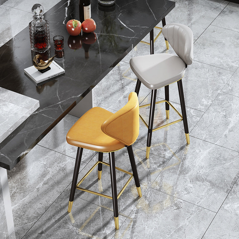 Modern Matte Finish Leather Barstool Footrest Living Room Stool