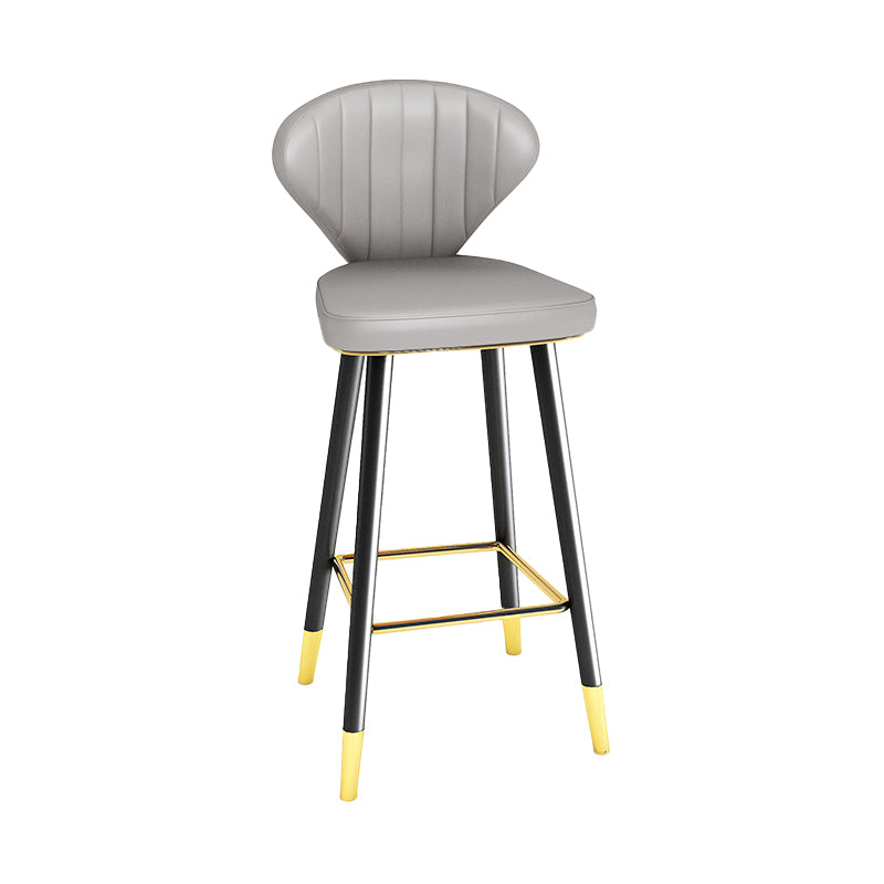 Modern Matte Finish Leather Barstool Footrest Living Room Stool
