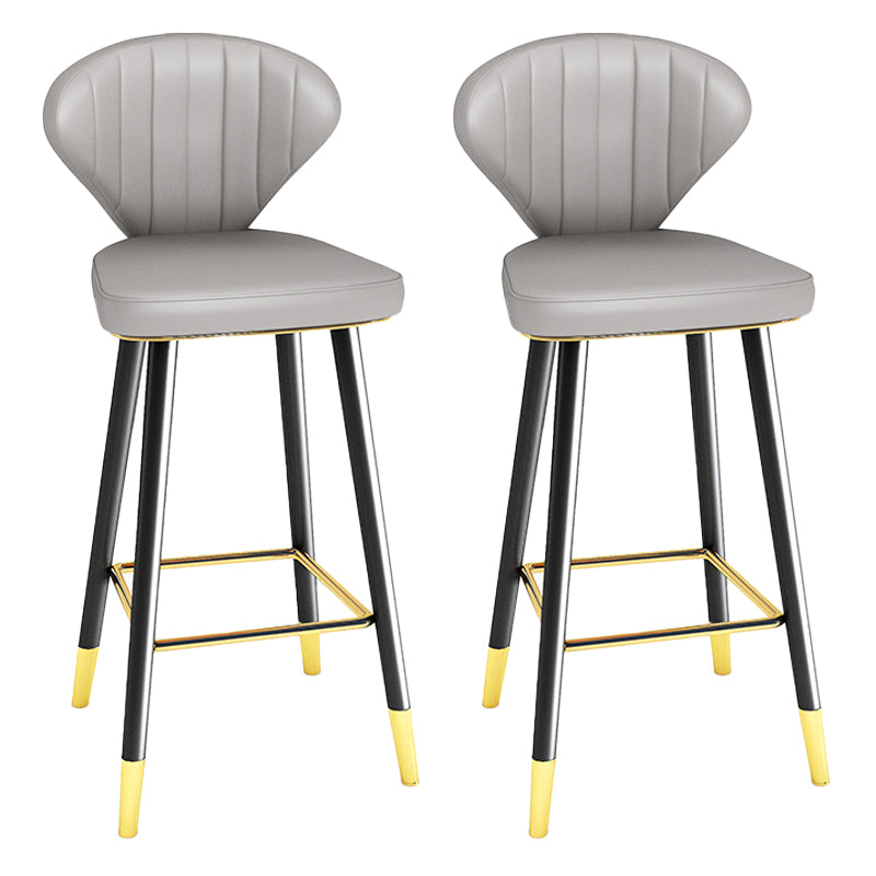 Modern Matte Finish Leather Barstool Footrest Living Room Stool