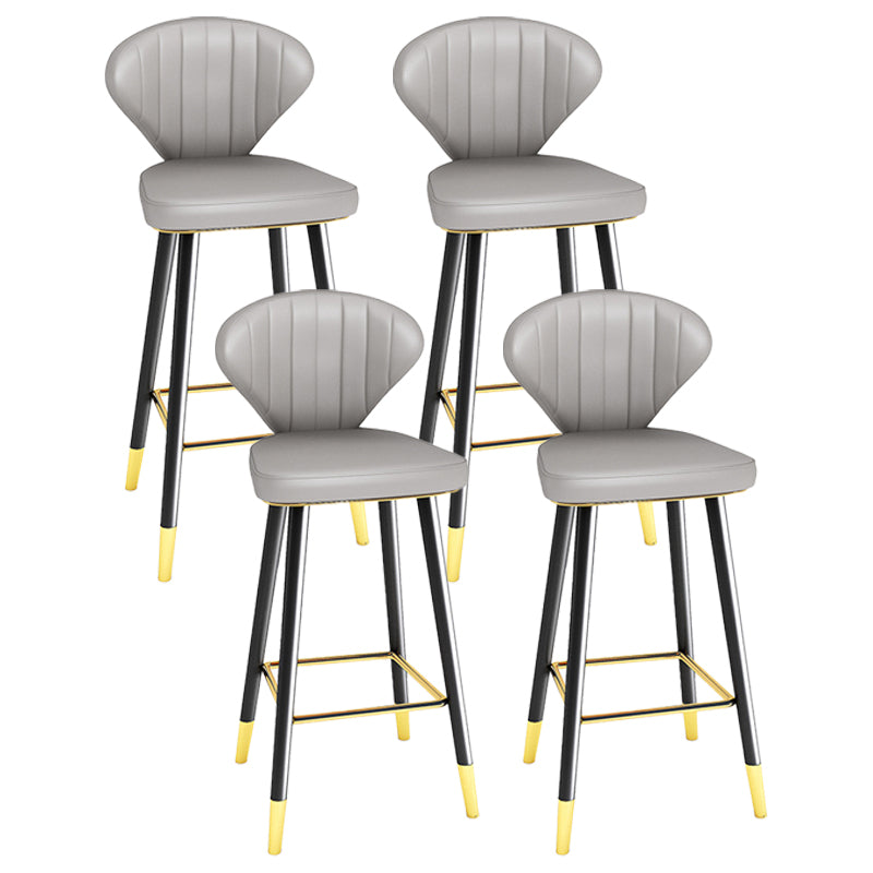Modern Matte Finish Leather Barstool Footrest Living Room Stool