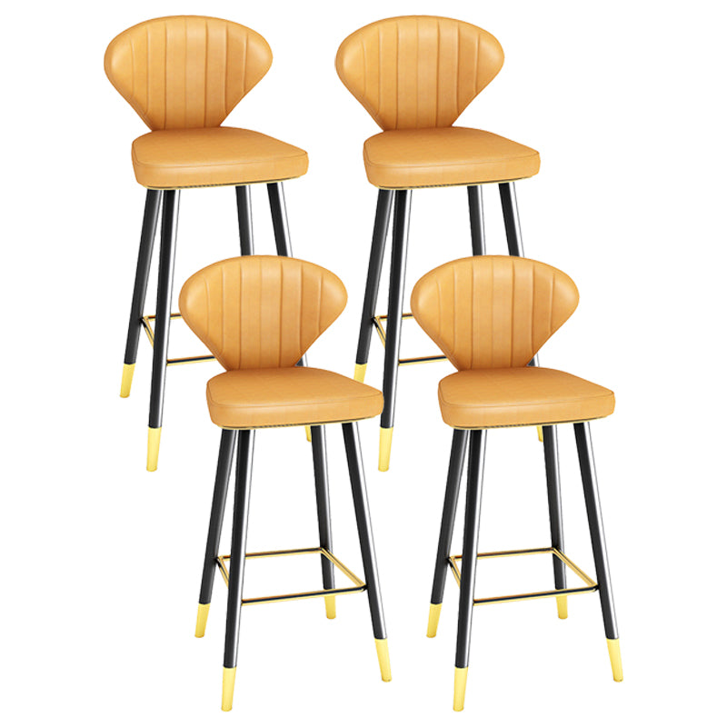 Modern Matte Finish Leather Barstool Footrest Living Room Stool