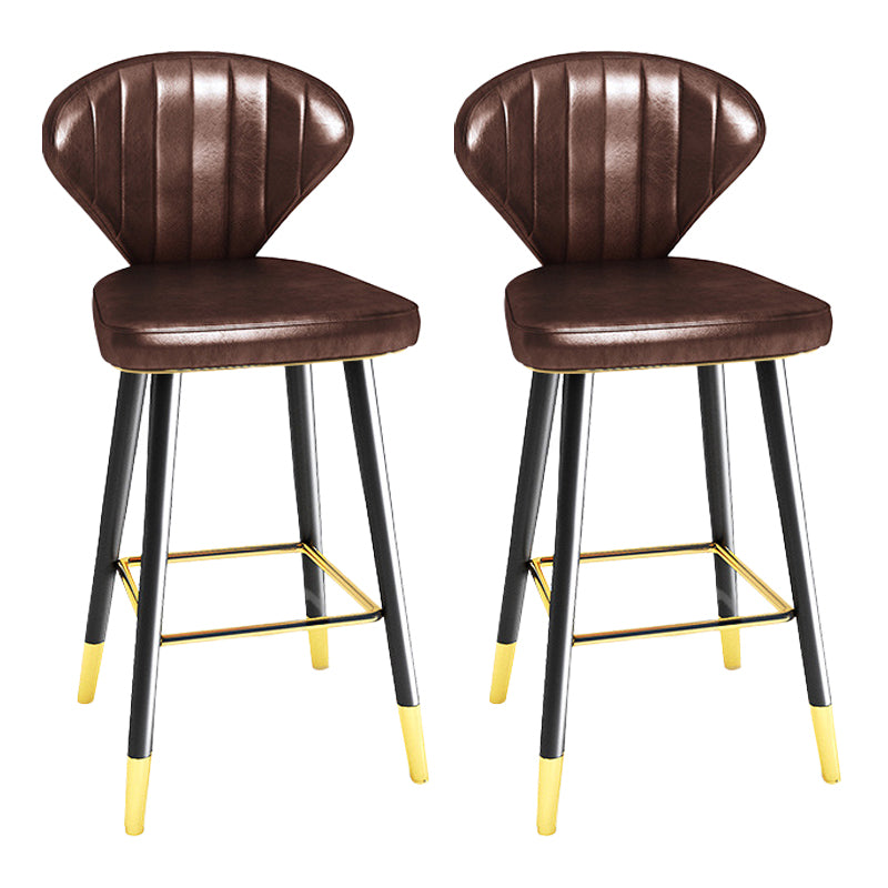 Modern Matte Finish Leather Barstool Footrest Living Room Stool