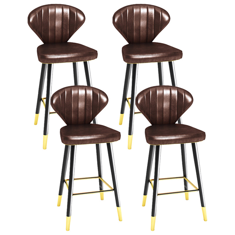 Modern Matte Finish Leather Barstool Footrest Living Room Stool