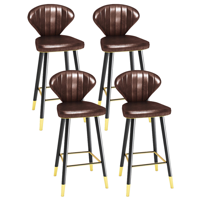 Modern Matte Finish Leather Barstool Footrest Living Room Stool