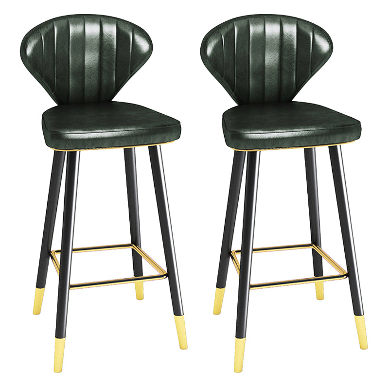 Modern Matte Finish Leather Barstool Footrest Living Room Stool