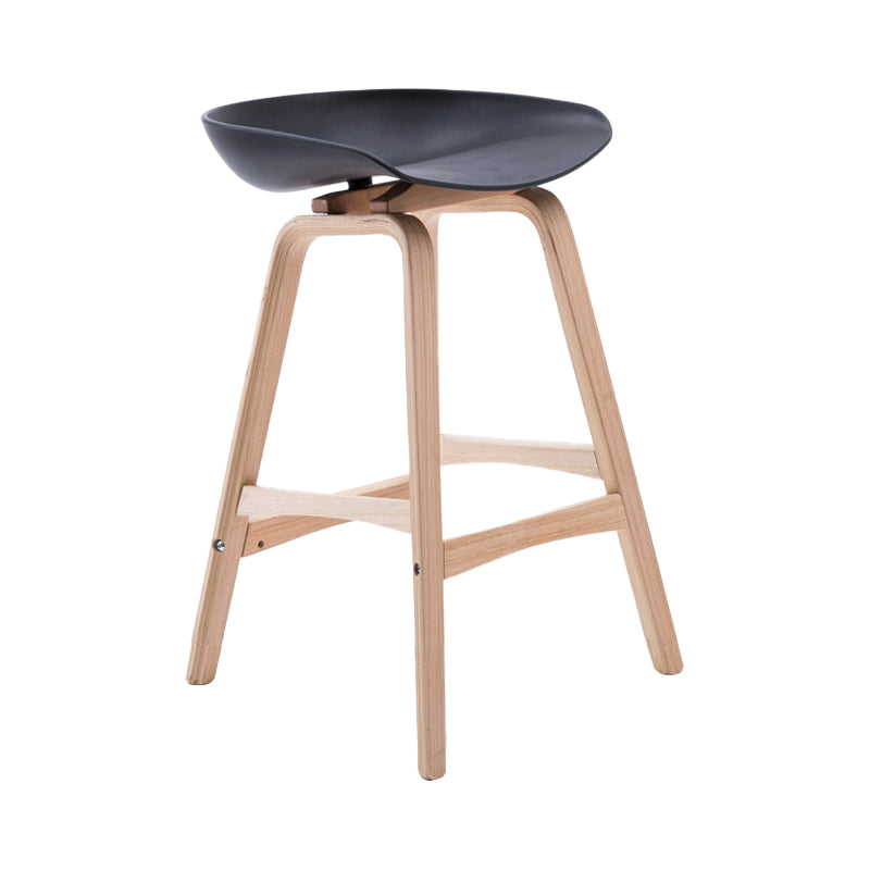 Scandinavian Footrest Milk Tea Shop Stool Matte Finish Plastic Barstool
