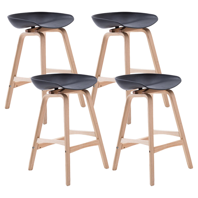 Scandinavian Footrest Milk Tea Shop Stool Matte Finish Plastic Barstool
