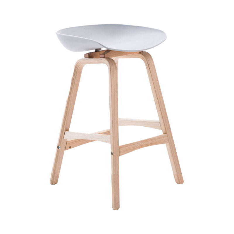 Scandinavian Footrest Milk Tea Shop Stool Matte Finish Plastic Barstool