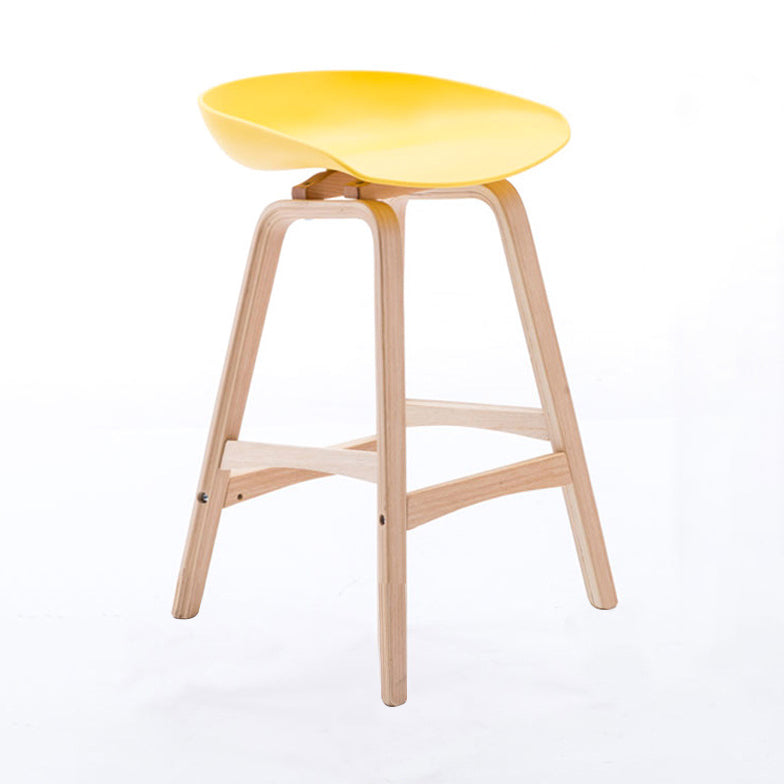 Scandinavian Footrest Milk Tea Shop Stool Matte Finish Plastic Barstool
