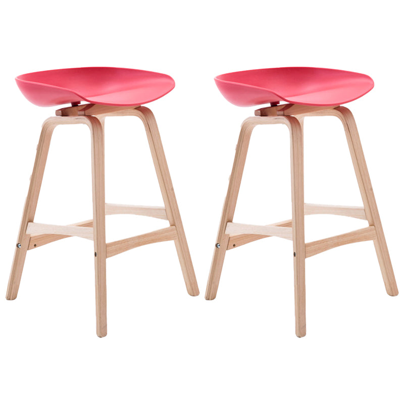 Scandinavian Footrest Milk Tea Shop Stool Matte Finish Plastic Barstool