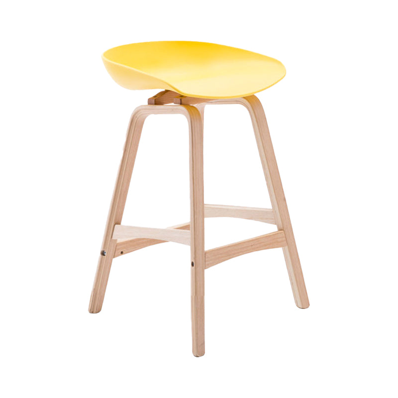 Scandinavian Footrest Milk Tea Shop Stool Matte Finish Plastic Barstool