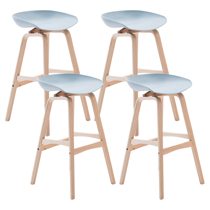 Scandinavian Footrest Milk Tea Shop Stool Matte Finish Plastic Barstool