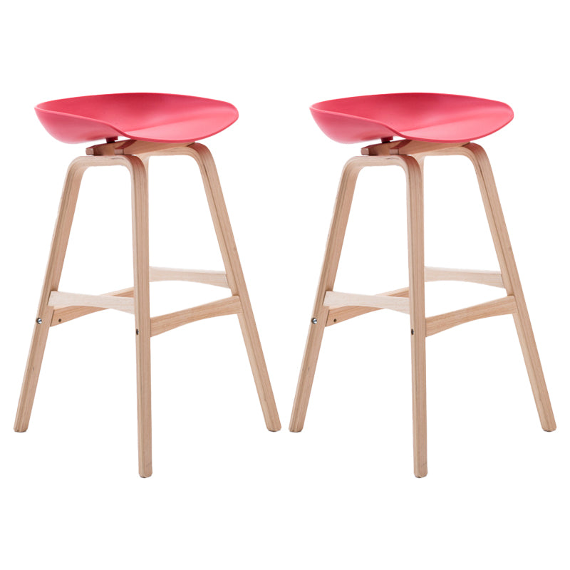 Scandinavian Footrest Milk Tea Shop Stool Matte Finish Plastic Barstool