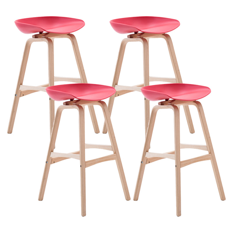 Scandinavian Footrest Milk Tea Shop Stool Matte Finish Plastic Barstool
