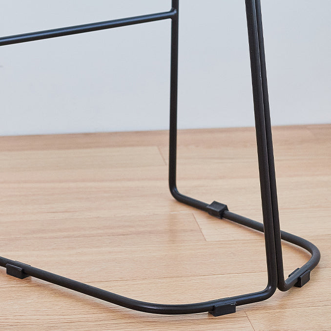 Scandinavian Restaurant Footrest Stool Matte Finish Plastic Bar Stool