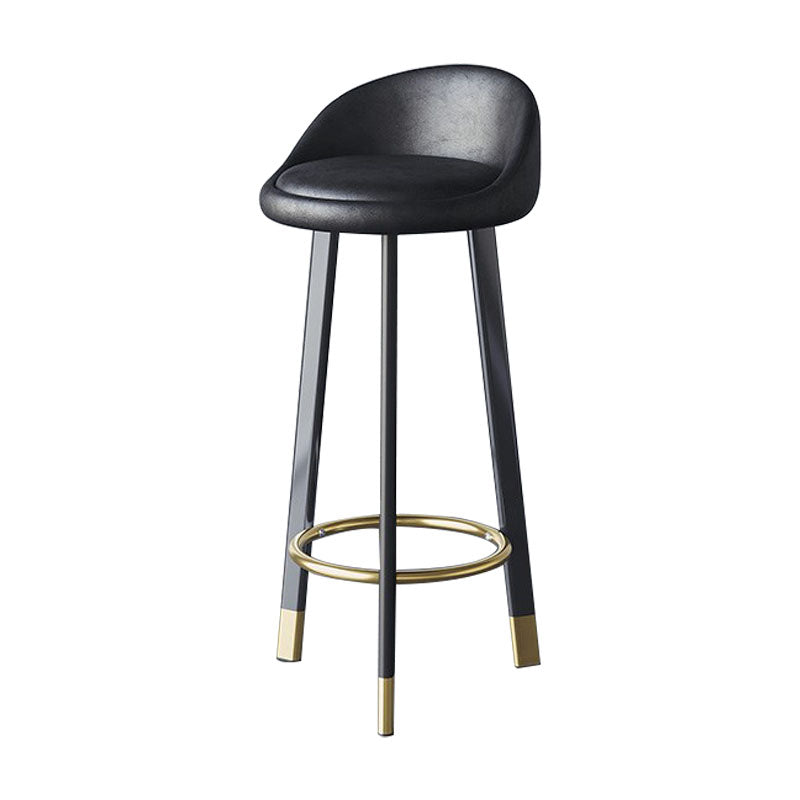 Scandinavian Living Room Low Back Stool Matte Finish Upholstered Swivel Stool