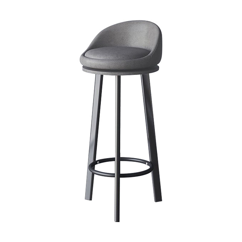 Scandinavian Living Room Low Back Stool Matte Finish Upholstered Swivel Stool
