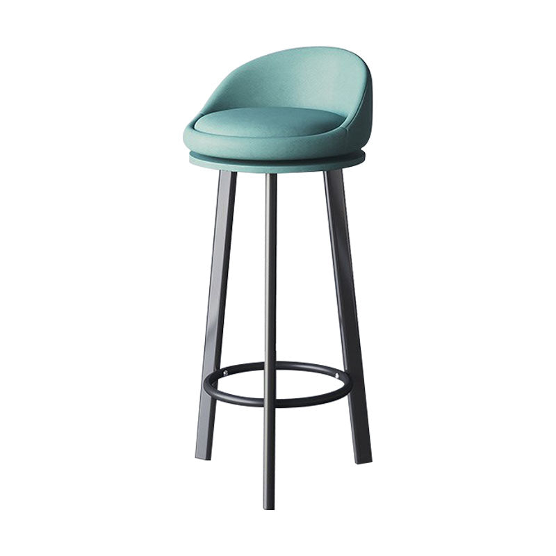Scandinavian Living Room Low Back Stool Matte Finish Upholstered Swivel Stool