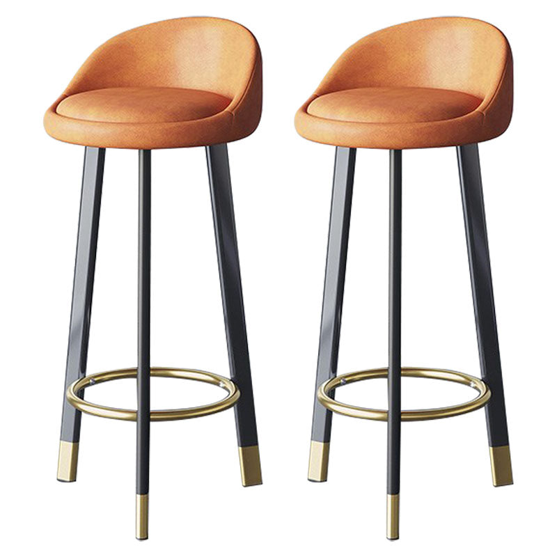 Scandinavian Living Room Low Back Stool Matte Finish Upholstered Swivel Stool