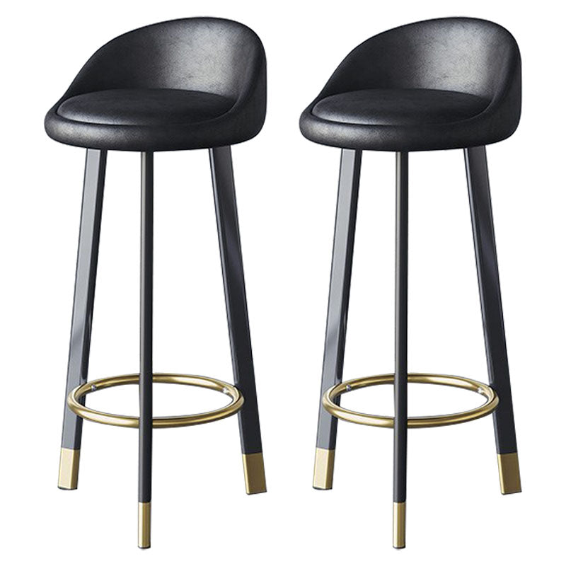 Scandinavian Living Room Low Back Stool Matte Finish Upholstered Swivel Stool