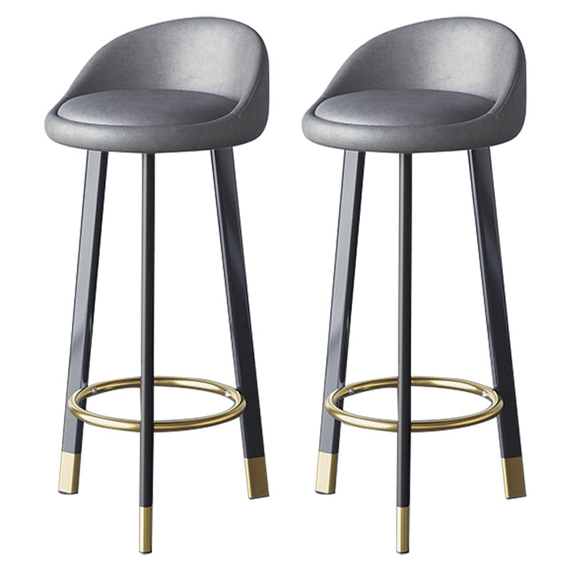 Scandinavian Living Room Low Back Stool Matte Finish Upholstered Swivel Stool