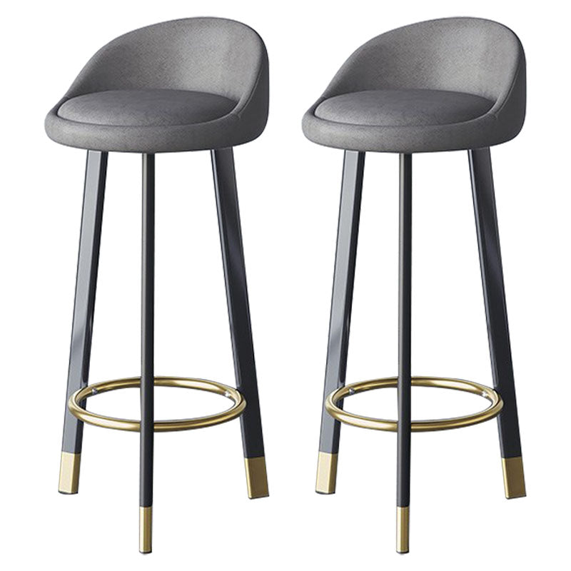 Scandinavian Living Room Low Back Stool Matte Finish Upholstered Swivel Stool