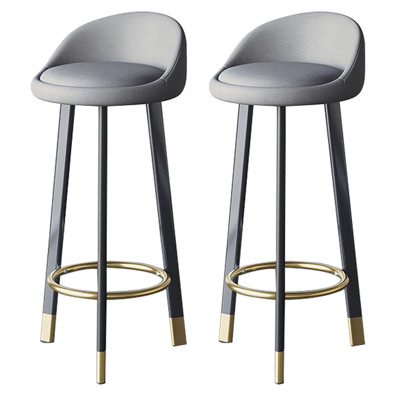 Scandinavian Living Room Low Back Stool Matte Finish Upholstered Swivel Stool