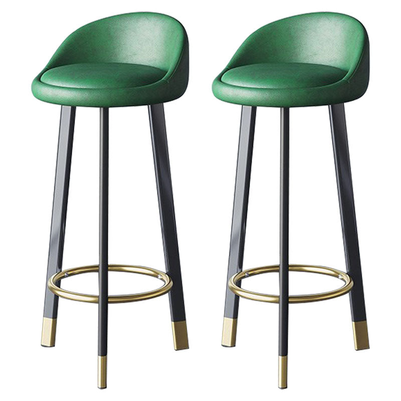 Scandinavian Living Room Low Back Stool Matte Finish Upholstered Swivel Stool