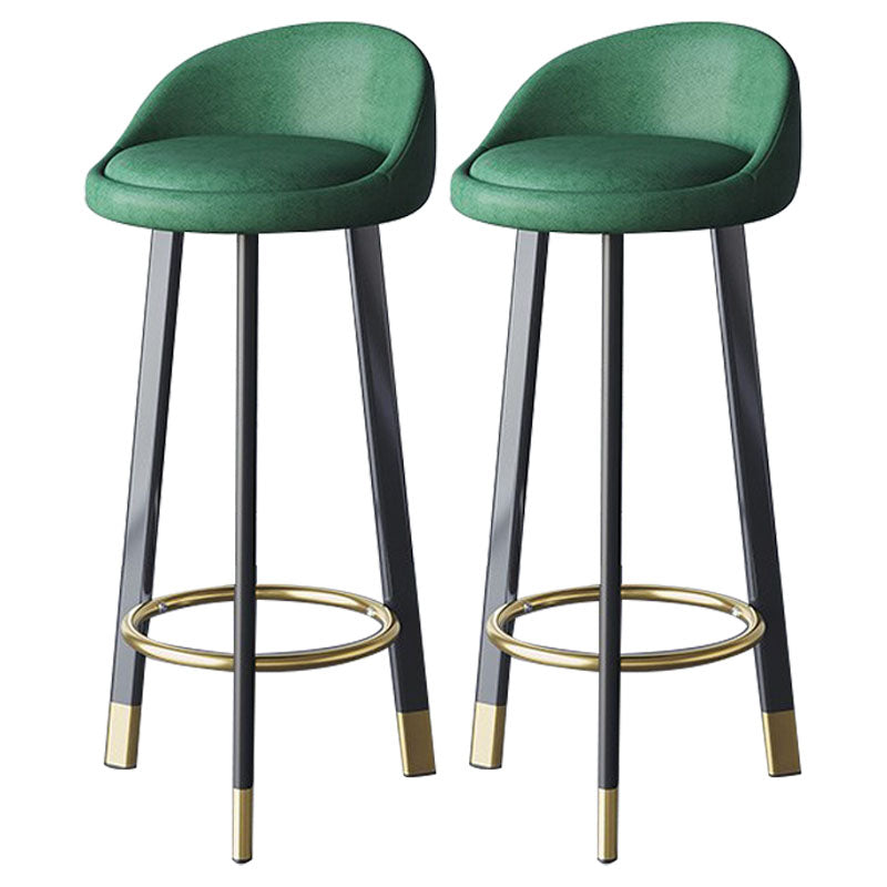 Scandinavian Living Room Low Back Stool Matte Finish Upholstered Swivel Stool