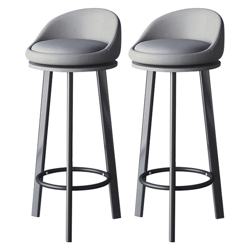 Scandinavian Living Room Low Back Stool Matte Finish Upholstered Swivel Stool