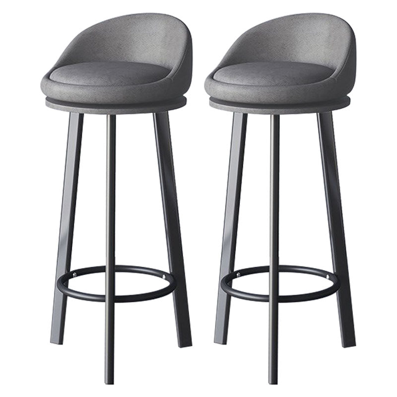 Scandinavian Living Room Low Back Stool Matte Finish Upholstered Swivel Stool