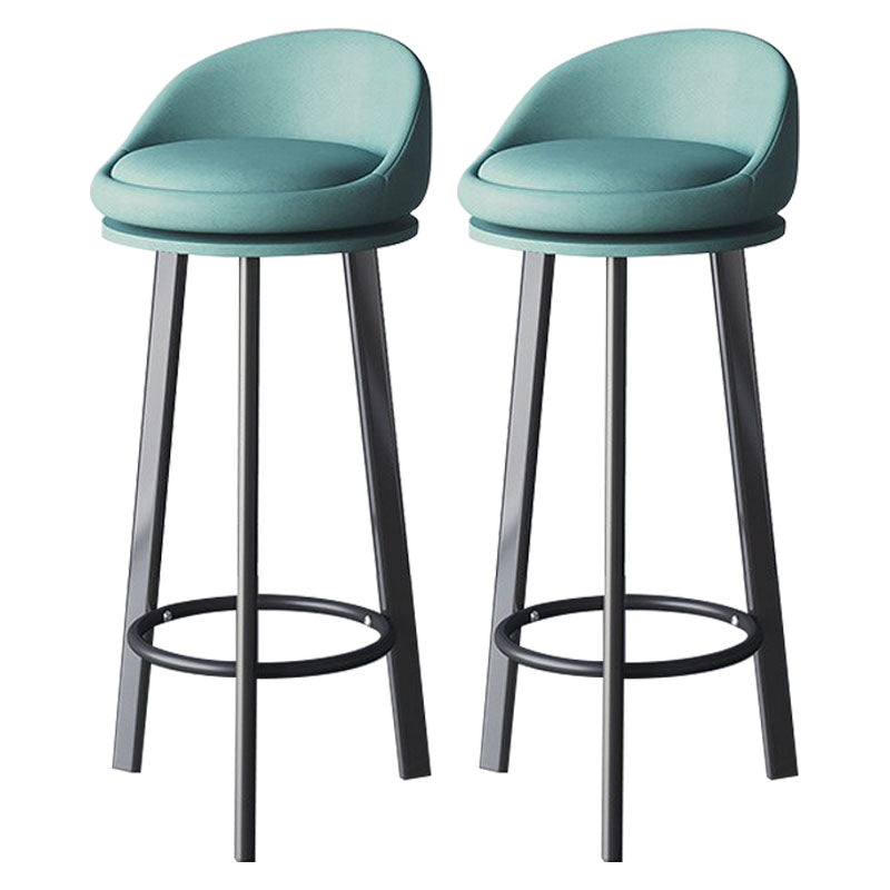 Scandinavian Living Room Low Back Stool Matte Finish Upholstered Swivel Stool