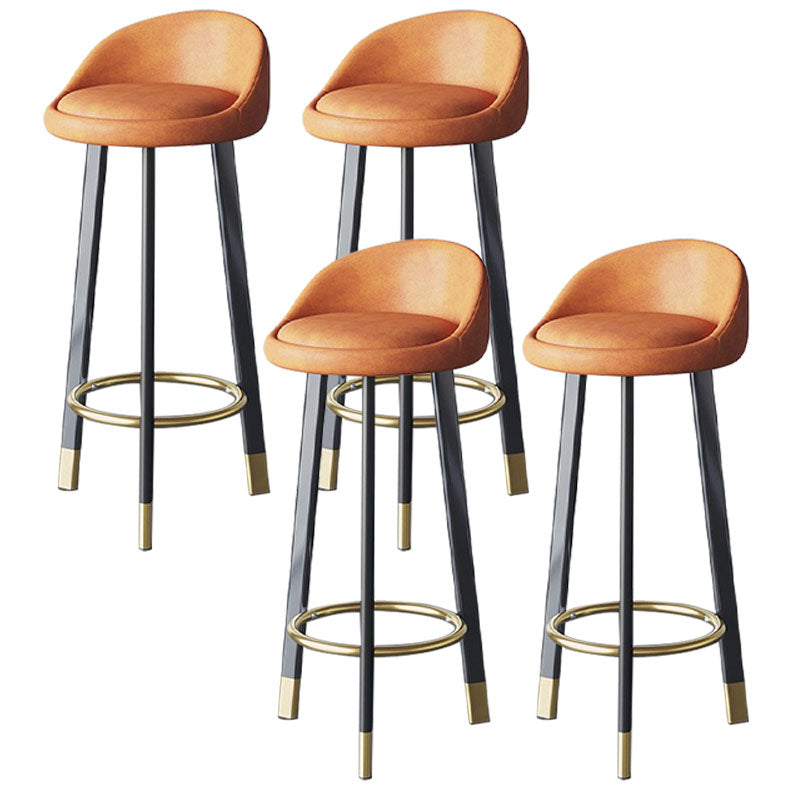 Scandinavian Living Room Low Back Stool Matte Finish Upholstered Swivel Stool