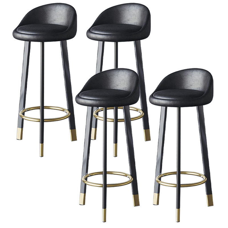 Scandinavian Living Room Low Back Stool Matte Finish Upholstered Swivel Stool