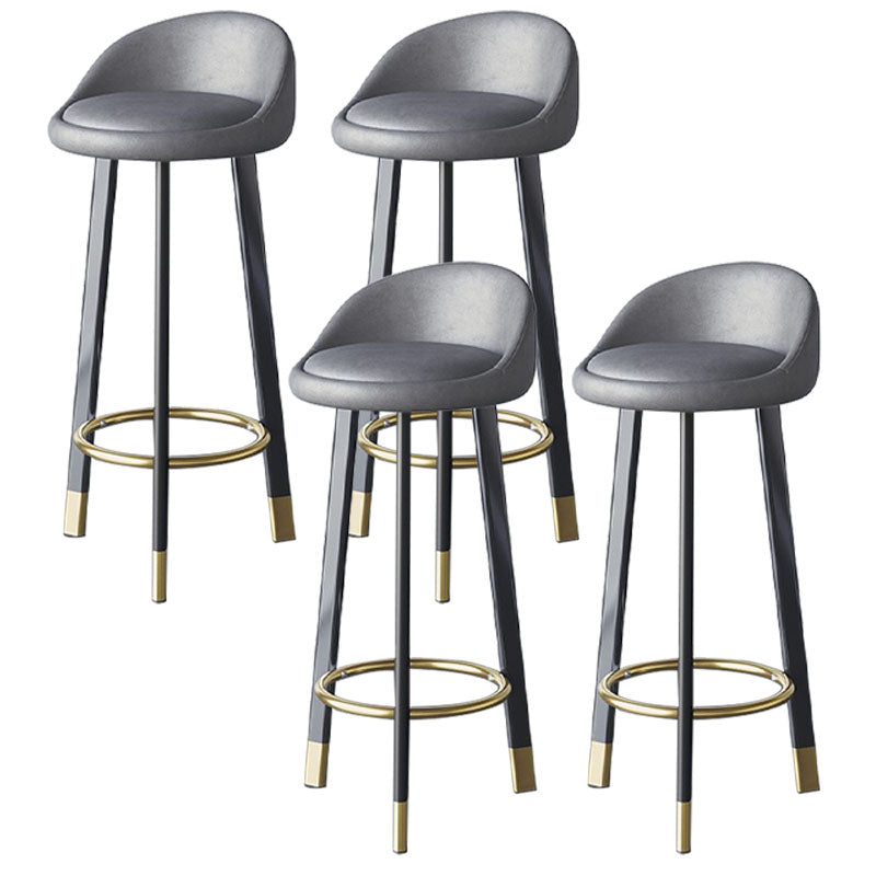 Scandinavian Living Room Low Back Stool Matte Finish Upholstered Swivel Stool