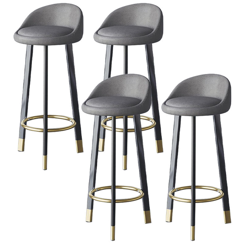 Scandinavian Living Room Low Back Stool Matte Finish Upholstered Swivel Stool