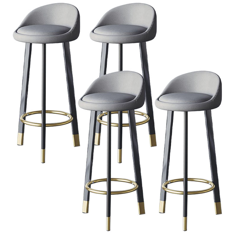 Scandinavian Living Room Low Back Stool Matte Finish Upholstered Swivel Stool