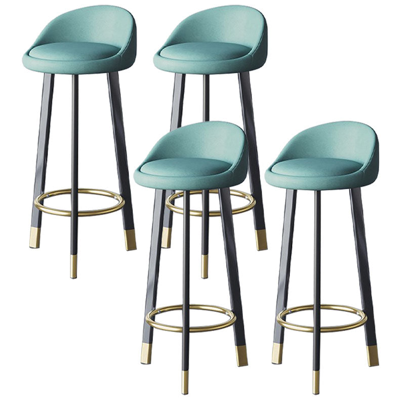 Scandinavian Living Room Low Back Stool Matte Finish Upholstered Swivel Stool