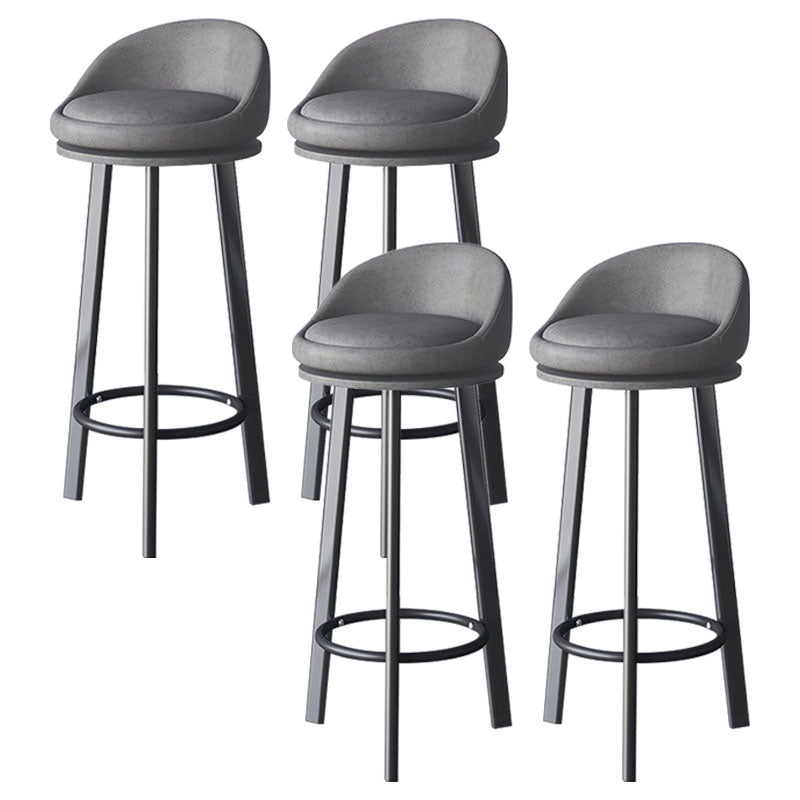 Scandinavian Living Room Low Back Stool Matte Finish Upholstered Swivel Stool