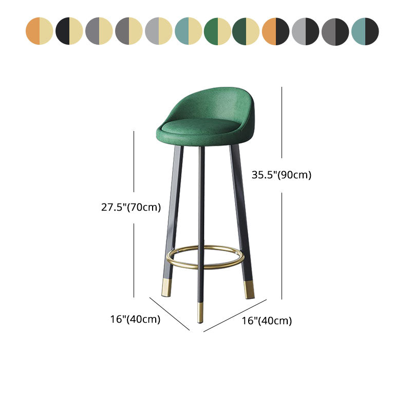 Scandinavian Living Room Low Back Stool Matte Finish Upholstered Swivel Stool