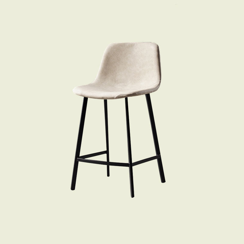 Scandinavian Footrest Living Room Stool Matte Finish PU Leather Barstool