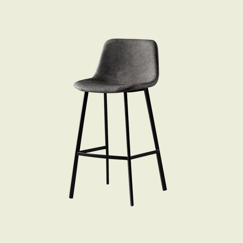 Scandinavian Footrest Living Room Stool Matte Finish PU Leather Barstool