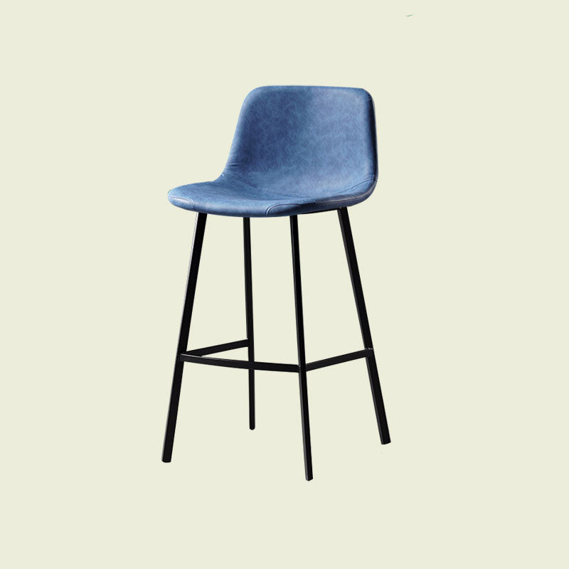 Scandinavian Footrest Living Room Stool Matte Finish PU Leather Barstool