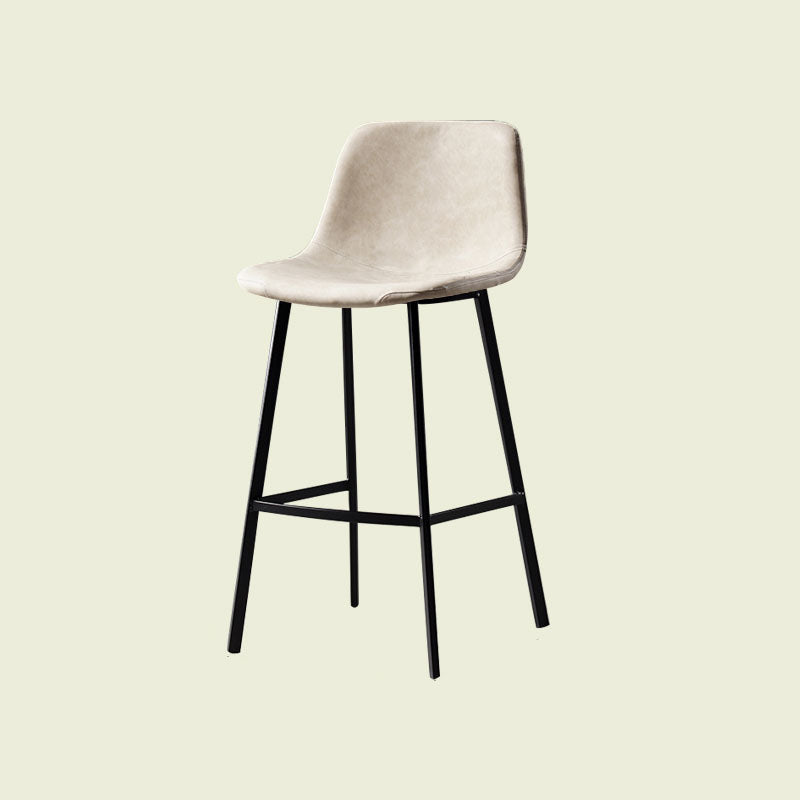 Scandinavian Footrest Living Room Stool Matte Finish PU Leather Barstool