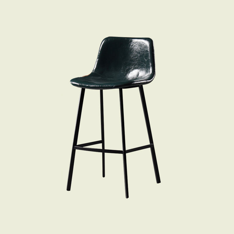 Scandinavian Footrest Living Room Stool Matte Finish PU Leather Barstool