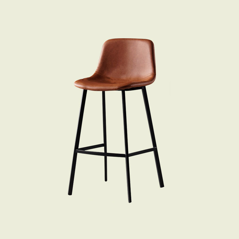 Scandinavian Footrest Living Room Stool Matte Finish PU Leather Barstool