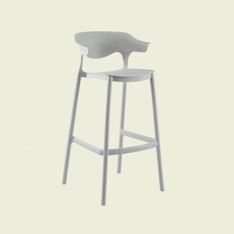Scandinavian Matte Finish Plastic Barstool Armed Milk Tea Shop Stool
