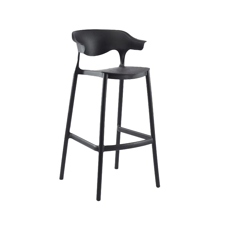 Scandinavian Matte Finish Plastic Barstool Armed Milk Tea Shop Stool