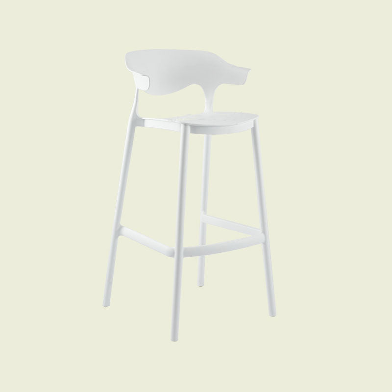 Scandinavian Matte Finish Plastic Barstool Armed Milk Tea Shop Stool